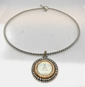 Kirk's Folly Silvertone Smiling Moon Face Rhinestone Pendant Choker Necklace - Picture 1 of 7