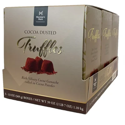 Member's Mark Cocoa Dusted Truffles 3 gift boxes - 13 oz, Total 39 oz - Image 1 of 4