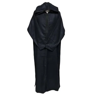Talla Grande Marroquí Invierno Mezcla de Lana Negro Con Capucha Thobe Jubba Djellaba - Imagen 1 de 4