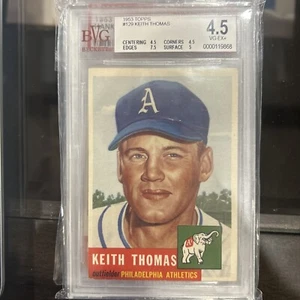1953 Topps Keith Thomas #129 Bvg 4.5 PHILADELPHIA ATHLETICS CENTERED EYE APPEAL - Picture 1 of 2