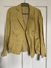 Theory Blazer Palmissa P Foolhardy Tweed Linen Sz S Yellow Double Breasted New