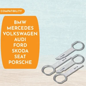 4 x Auto Radio Entriegelung Bügel Schlüssel für VW Audi Seat Skoda Ford Mercedes - Bild 1 von 9