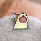 Animal Cat Enamel Pin Kawaii Cat Metal Badge Kitten Open Mouth Brooches  Coat