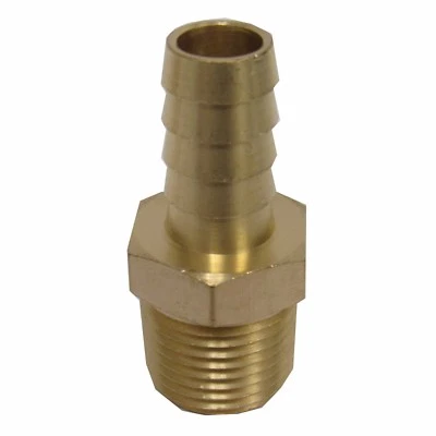 NEW (10) PK BRASS 1/2 IN. MNPT X HOSE BARB STRAIGHT FITTING FOR 1/2 IN. ID HOSE  - Image 1 of 4