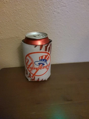 New York Yankees Can Cooler Koozie 12 oz. Baseball MLB 2-Sided USA NEW Cover