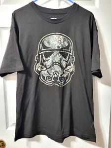 Star Wars Stormtrooper Shirt XL Camo Floral Print T-Shirt Black Short Sleeve - Picture 1 of 11