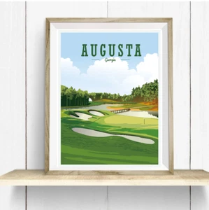 AUGUSTA NATIONAL GOLF CLUB POSTER PRINT GIFT DECOR MASTERS - Picture 1 of 8