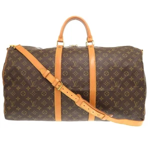 AUTHENTIC LOUIS VUITTON M41414 Monogram Keepall Bandouliere55 Duffle Bag 0275 - Picture 1 of 9