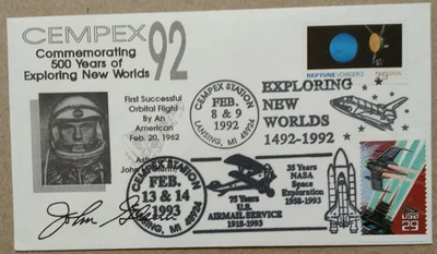 USA Astronaut John H. Glenn Cempex Station Cover 1992-ZZIAA - Image 1 of 3
