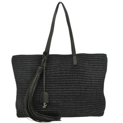 Saint Laurent Black Raffia Tassel Tote Handbag TCT490793･0918 134716 - Image 1 of 4