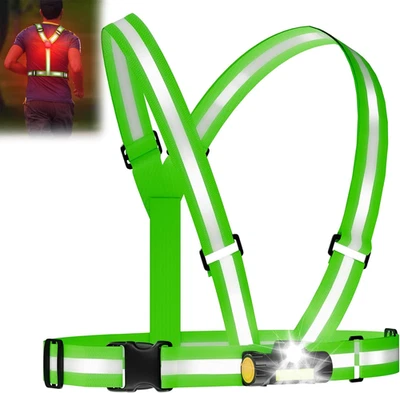 LED Reflective Vest Running Gear for Men Women, Adjustable 90°Angle Running Ligh - Image 1 of 4