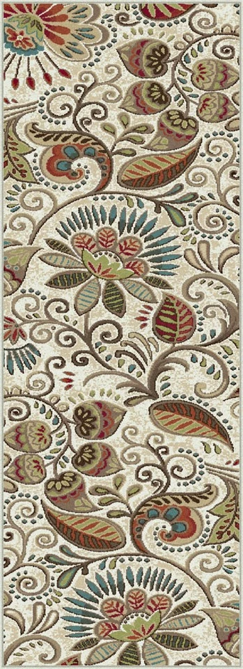 2x7 Capri Ivory Transitional Paisley CPR1011 Runner Area Rug - Approx 2'3"x7'3" - Image 1 of 2