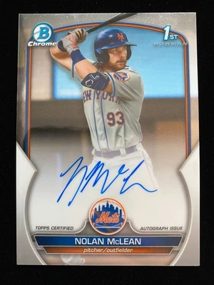 2023 Bowman Chrome Draft NOLAN McLEAN 1st Rookie AUTO #CDA-NM New York Mets RC - Image 1 of 2