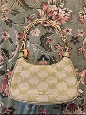 Michael Kors Mini Green Jacquard Bag - Image 1 of 4