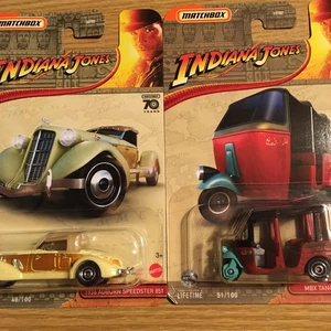MATCHBOX 2023 #48 AUBURN SPEEDSTER & 2024 #51 TANGIERS TUK TUK INDIANA JONES 2Pc - Picture 1 of 8
