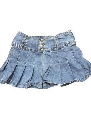 Angels Women’s Size Small Pleated Denim Miniskirt - Image 1 of 3