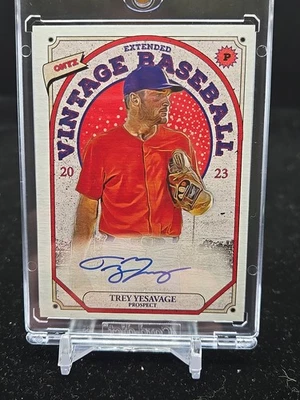 Autógrafos extendidos de colección Onyx 2023 Trey Yesavage tinta azul en tarjeta automático novato Foto 1 de 4