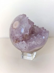 Pink Amethyst Geode Sphere Crystal Brazil 1120g RARE - Picture 1 of 5