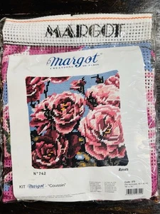 Printed Needlepoint KIT BUCILLA Roses (NIP) MARGOT # 742 - Picture 1 of 2