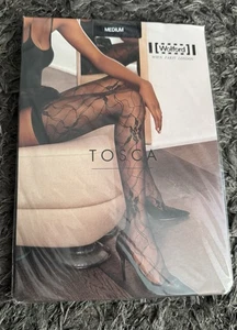 WOLFORD Black Tosca Stay Up Stockings Size M Medium - Picture 1 of 6
