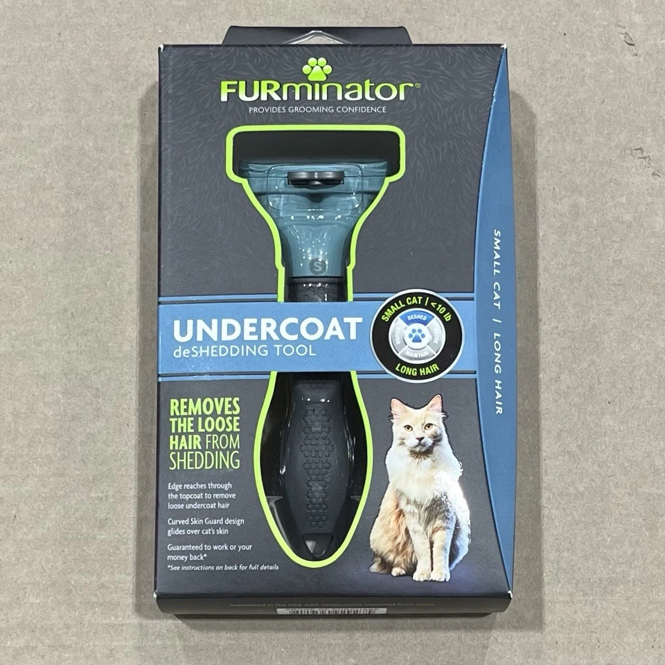 FURminator подшерсток DeShedding инструмент для маленькой кошки, длинные волосы (10 фунтов) новый - Изображение 1 из 1