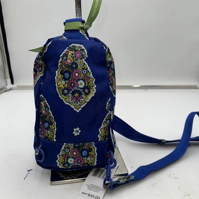 Vera Bradley мини рюкзак слинга сумка синий пейсли цветочный новый с ярлыками Рекомендуемая розничная цена производителя $45 - Изображение 1 из 4