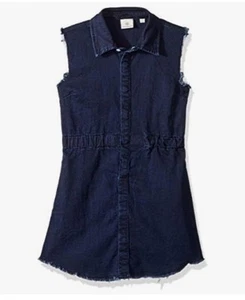 adriano goldschmied Girls Rosanna Denim Dress With Fringe NWT M - Picture 1 of 4