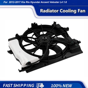 AC Condenser Radiator Cooling Fan Fits 2012-2017 Kia Rio Hyundai Accent Veloster - Picture 1 of 11