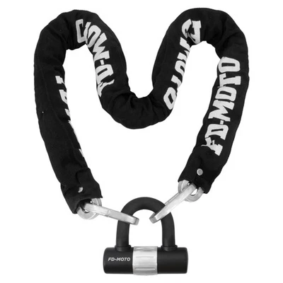 FD-MOTO 1.2M*10mm Motorcycle Motorbike Heavy Duty Chain and Disc Lock & U Lock - Image 1 of 4