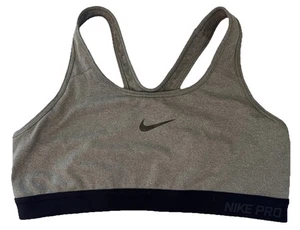 Nike Dri-Fit Sport-BH grau klassisch sportlich Logo Racerback Damen Large " - Bild 1 von 8