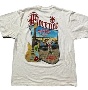 Camiseta Hard Rock Café Florence estampado gráfico grande. Blanco. Hombre XL. ¡Raro! - Imagen 1 de 6