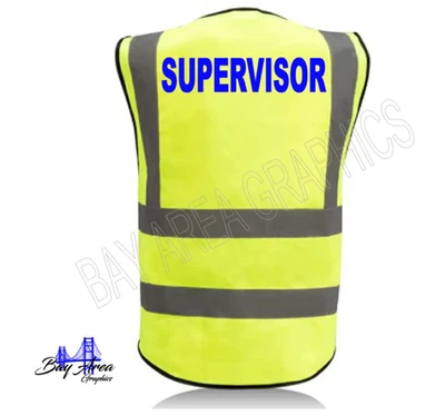 SUPERVISOR Chaleco de Seguridad Reflectante Aprobado por ANSI Diseño de Bolsillo con Cremallera de Alta Visibilidad Foto 1 de 4
