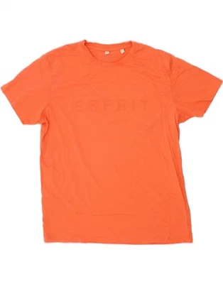 ESPRIT Mens Graphic T-Shirt Top Large Orange Cotton IC10 - Image 1 of 3