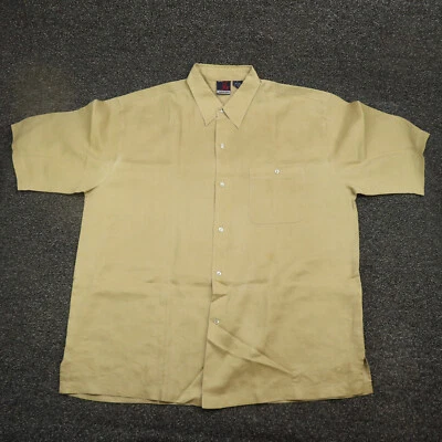 Рубашка Jordan Craig для взрослых большая коричневая льняная повседневная мужская с коротким рукавом на пуговицах - Изображение 1 из 4