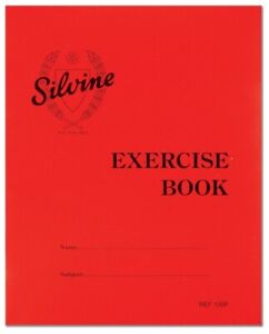 Silvine Red Exercise Book Name Subject School Home Schooling Lined Jotter Retro 