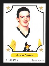 1991 7th Inning Sketch WHL #288 Jason Bowen    Tri-City Americans