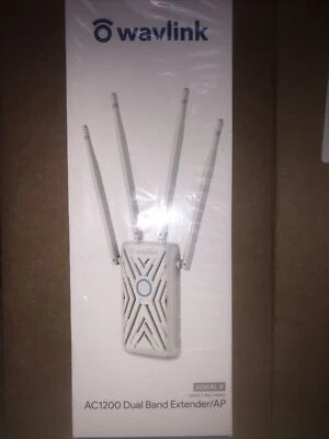 WAVLINK AC1200 WiFi Range Extender Signal Booster 1200Mbps 2.4+5Ghz Dual Band - Image 1 of 4