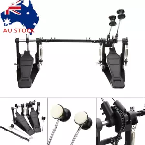 Double Bass Drum Pedal Dual Foot Kick Pedal Percussion Set Single Chain Drive - Picture 1 of 8