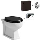 The bath co White/Black Traditional Round Back to wall toilet