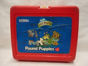Lunchero de plástico Pound Puppies 1987 sin termo E1 - Imagen 1 de 7