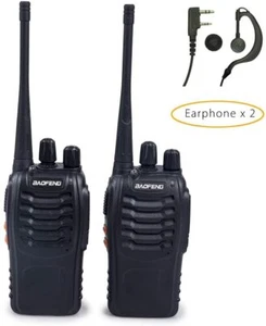 Long Range Walkie Talkie Set 2 Pack Security Hiking Camping Police Two Way Radio - Picture 1 of 7