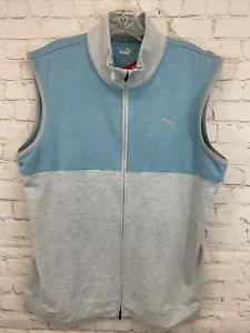 Puma Golf Men's Cloudspun Warm Up Vest SAMPLE - Blue / Gray - Medium - MSRP $70 - Picture 1 of 9