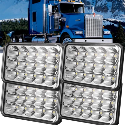 4X 4x6" INCH LED Headlight Hi-Low Beam For Kenworth T800 T400 T600 W900B W900L - Image 1 of 4