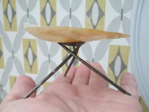 Antique Chinese Mother Of Pearl 3 Legged Stand & Dish On Bamboo Legs Chinese? - Picture 1 of 5