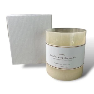 Vela pilar de cera sin llama Pottery Barn 4 X 4 1/2" nueva en caja - Imagen 1 de 5