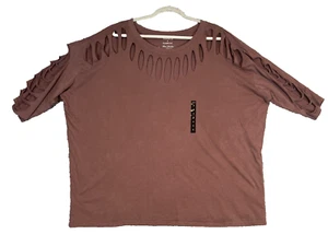 Torrid Womens Shirt Size 3 (US 22/24) Cut-Out Short Sleeve Rose Pink Trendy Plus - Picture 1 of 13