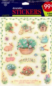 Vintage 1992 Frühling Frühling Vogelhaus Vögel Blumen Botschafter Aufkleber - Bild 1 von 2
