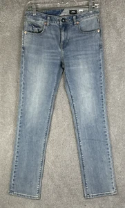 Volcom Vorta Jeans Youth 28 Slim Straight Denim Stretch Pants Embroidered Youth - Picture 1 of 12