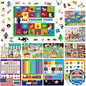 800+ Sticker und 15 Stadtszenen Stickerbuch, rundum lustig nebeneinander - Bild 1 von 5