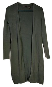 Vintage Moda International lange Strickjacke mit Zopfmuster Damen M waldgrün gebraucht, in einwandfreiem Zustand - Bild 1 von 5
